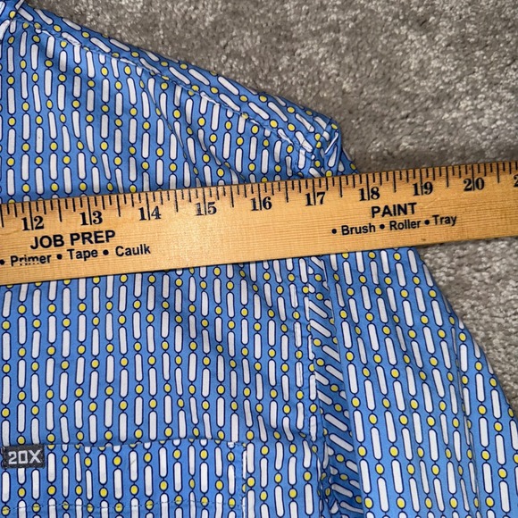 Wrangler 20X Competition Men's M Blue Geometric Print LS Rodeo Button Up Shirt - Picture 3 of 11